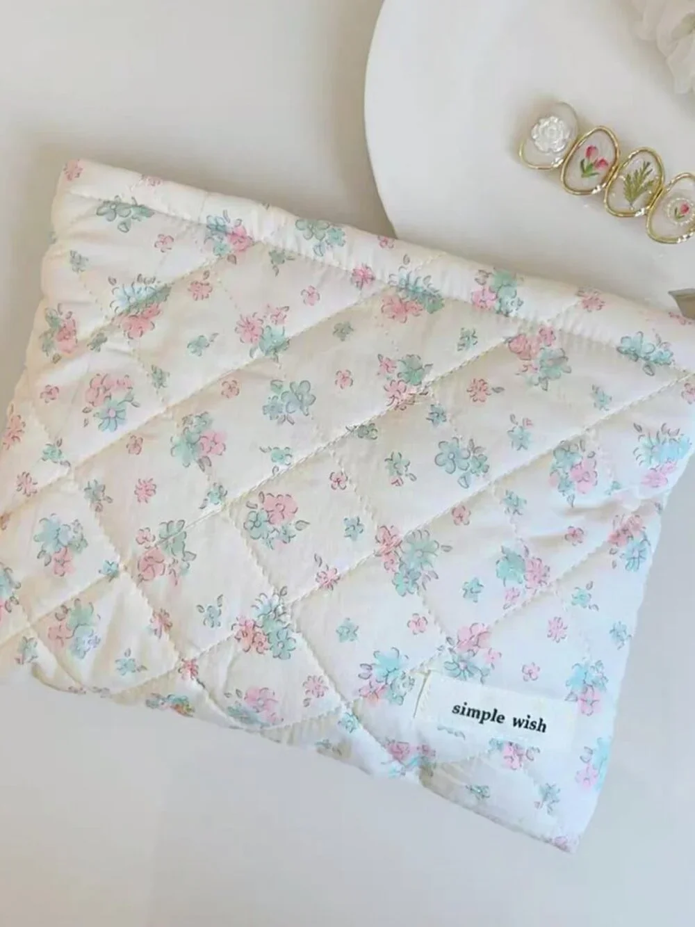 NEW Fashion Floral Makeup Bags Quilted‎ Style Aesthetic Cute Cosmetic Makeup Bag